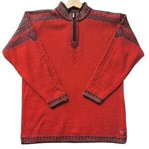 Dale of Norway Vintage 100% Wool Red Sweater Size Medium